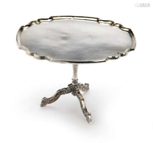 A Dutch silver miniature folding table