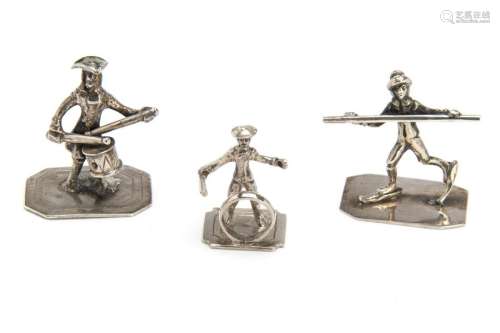 Three Dutch silver figurine miniatures