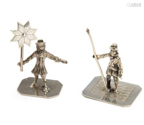 Two Dutch silver figurine miniatures