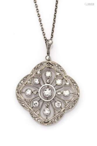 A platinum Belle Epoque diamond pendant