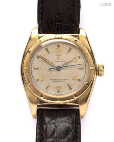 An 18k gold gentlemen's wristwatch, by Rolex