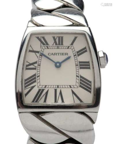 A steel lady's wristwatch, by Cartier