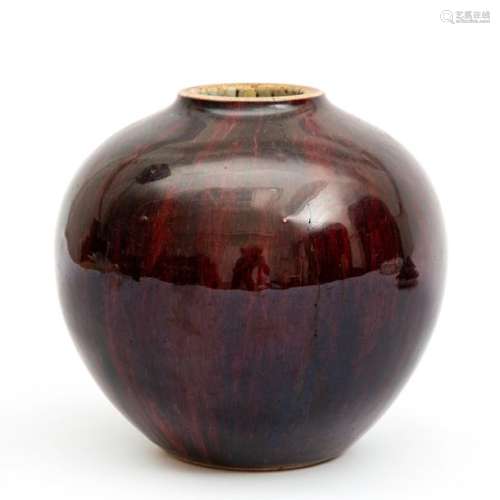 A monochrome oxblood glaze vase