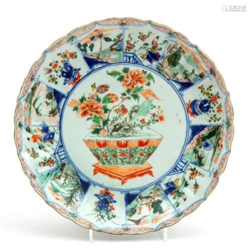 A large famille verte plate
