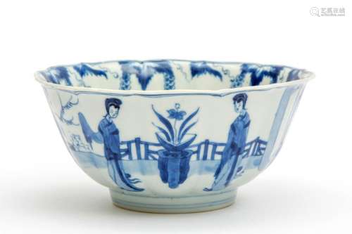 A blue and white bowl