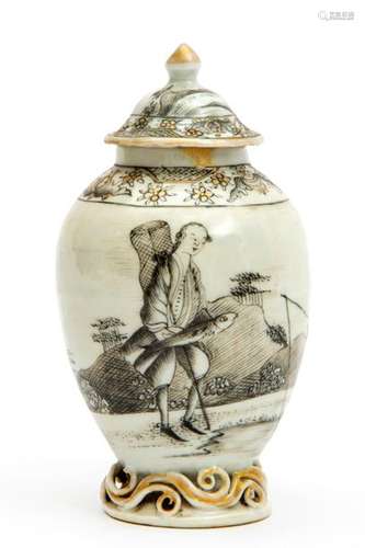 An encre de Chine tea canister