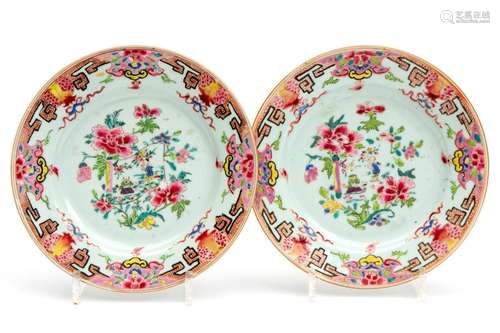 Two famille rose plates