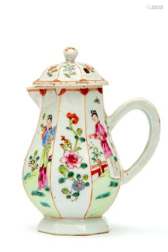 A famille rose lidded pitcher