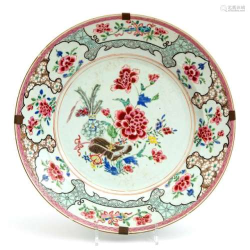 A famille rose floral charger