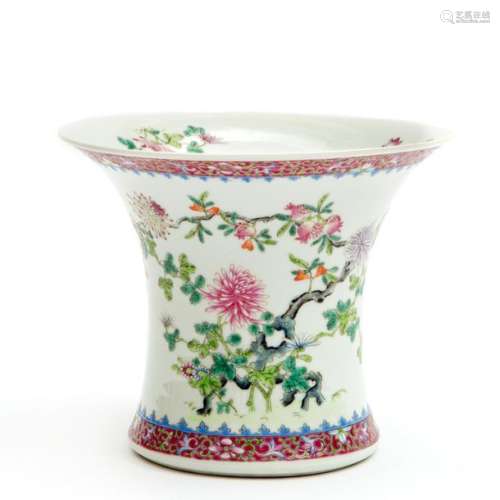 A Chinese floral famille rose vase