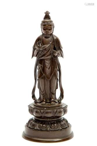 A Japanese bronze figure of Sho Kannon