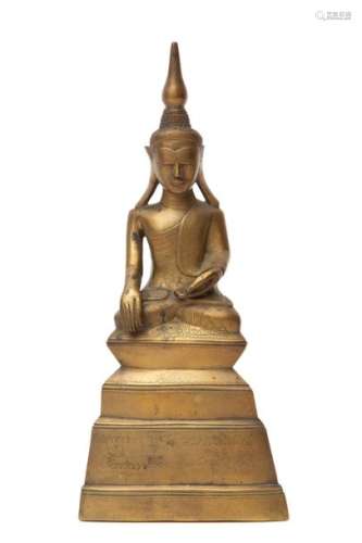 A brass Bhumisparsa Buddha