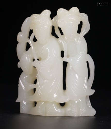 A HETIAN JADE FIGURE PENDANT