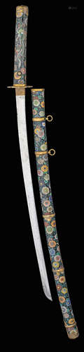 ‡A LARGE JAPANESE CLOISONNÉ SWORD (TACHI)