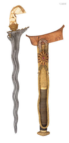 ˜The Property of a Gentleman A FINE MALAYSIAN GOLD-MOUNTED DAGGER (KRIS) OF PRESENTATION QUALITY