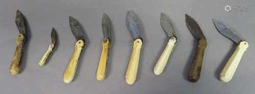 ˜EIGHT INDIAN CHETTIAH PALM LEAF SCRIBES KNIVES