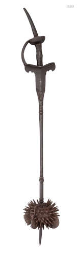 AN INDIAN COMPOSITE MACE, 19TH CENTURY