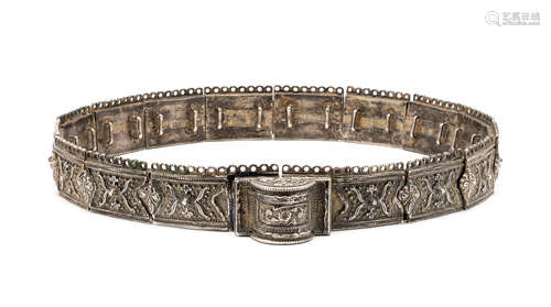 A CAUCASIAN SILVER-MOUNTED BELT