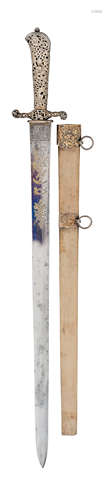 A FRENCH SILVER-MOUNTED HUNTING SWORD