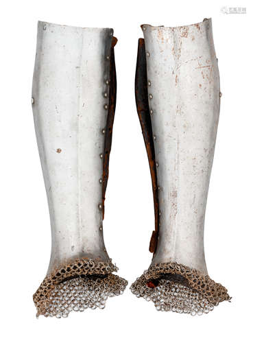 A PAIR OF WESTERN EUROPEAN GREAVES, MID-16TH CENTURY