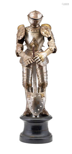 A MINIATURE FULL ARMOUR IN 16TH CENTURY STYLE