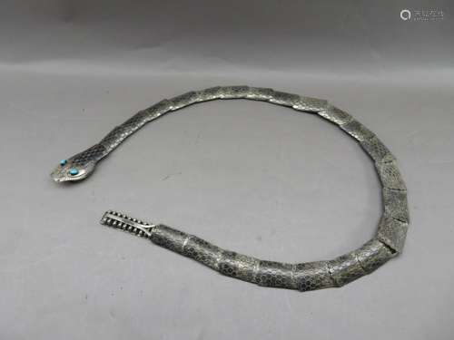 AN AMERICAN (NAVAJO) SILVER BELT BY GLEN WHITEHAIR