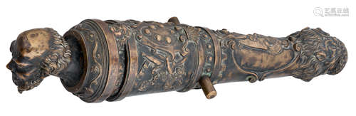 A BRASS CANNON IN THE STYLE OF COSIMO CENNI