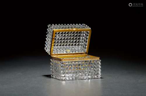 法国铜鎏金镶嵌水晶盒