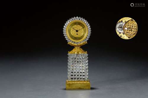 十八世纪制 多蒂奥（Dauthiau）芝麻链水晶小座钟