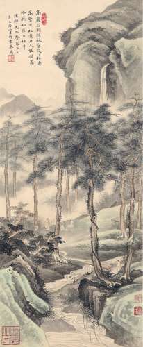 朱 鼎（1898～1952） 松岩观瀑图