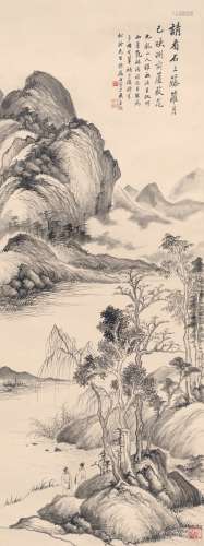 吴华源（1893～1972） 溪岸高士图