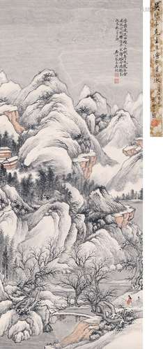 吴琴木（1894～1953） 携琴踏雪图