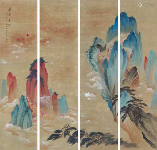 申石伽（1906～2001） 层峰春晓图