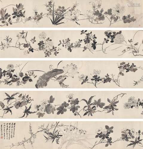 朱 熊（1801～1864） 百花图卷