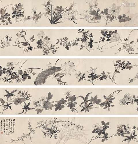 朱 熊（1801～1864） 百花图卷