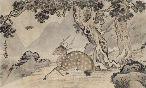 闵 贞（1730～1788后） 福禄双松图