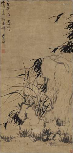 蓝 瑛（1585～1664后） 竹石图