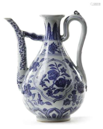 A CHINESE BLUE AND WHITE EWER, CHINA, QING DYNASTY…