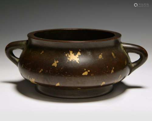 A CHINESE SPLASHED BRONZE CENSER, CHINA