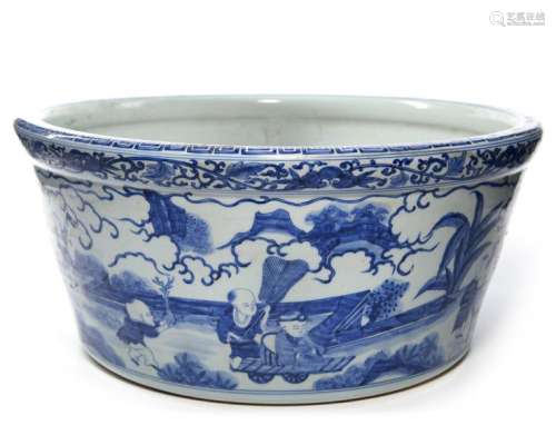 A CHINESE BLUE AND WHITE BASIN, CHINA, 19TH 20TH C…