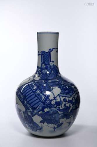 A CHINESE BLUE AND WHITE BOTTLE VASE, CHINA, 20TH …