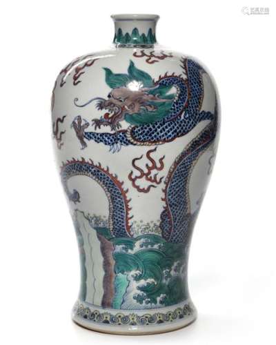 A CHINESE DOUCAI MEIPING VASE, CHINA, 20TH CENTURY