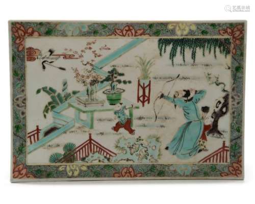 A CHINESE FAMILLE VERTE TILE, CHINA, 19TH 20TH CEN…