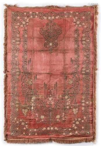 AN OTTOMAN EMBROIDERED HANGING PANEL, 19TH CENTURY