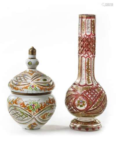 TWO BOHEMIAN GLASS VESSELS FOR THE ISLAMIC MARKET,…