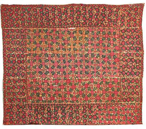 AN URA TUBE SILK EMBROIDERED LINEN PANEL (SUSANI),…