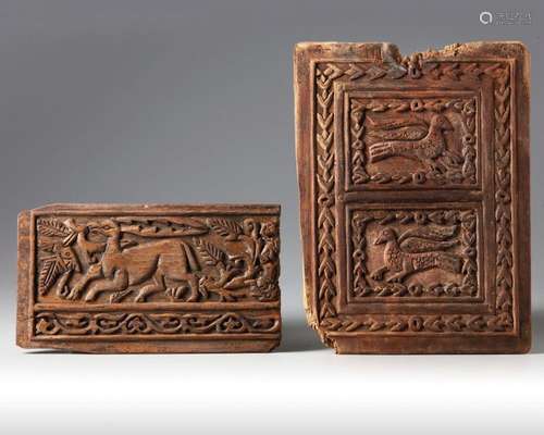 TWO FATMID CARVED PANELS, EGYPT FATMID, 10 12TH CE…