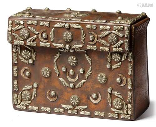 AN OTTOMAN LEATHER QURAN BAG, TURKEY, 19TH CENTURY