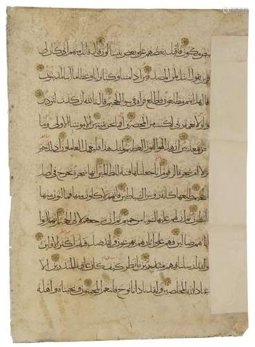 A LARGE MAMLUK QURAN LEAF, EGYPT OR SYRIA,14TH CEN…