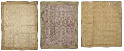 THREE SAFAVID WOVEN SILK PANELS, PERSIA, CIRCA 170…